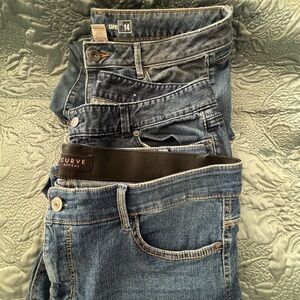 THREE PAIR of Denim Capri Jeans - Size 14